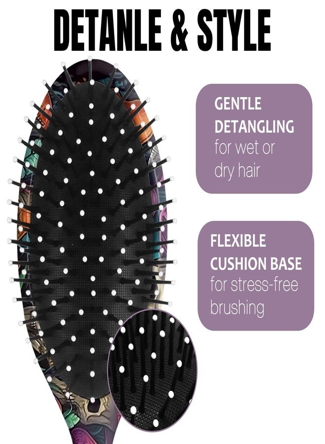 GABraden Hair Brush,Detangling Hair Brush,Soft Bristles for Effortless Tangle Removal,Detangler Hairbrush for Women Men Boys Girls Wet Dry All Hair Types (Skeleton Mushroom) - Image 4